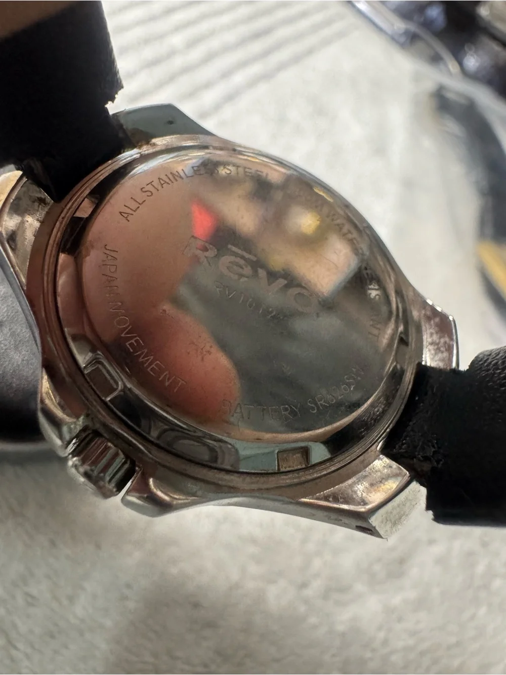 Revo Black Dial Watch with Silver Case and Black Strap